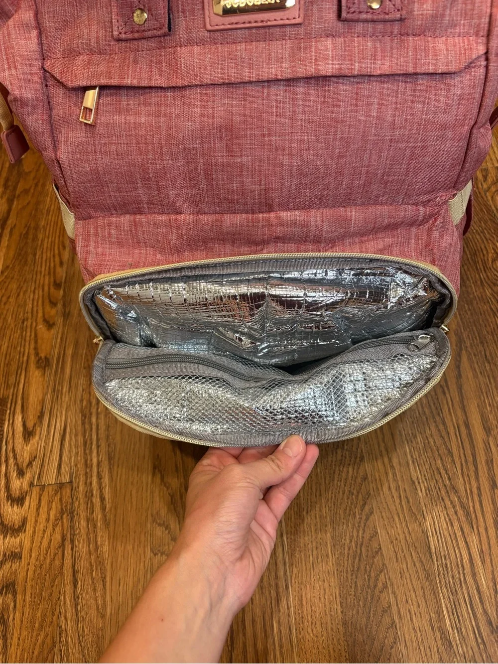 JCDOBEST Mauve Pink Insulated Lunch Bag Laptop Backpack